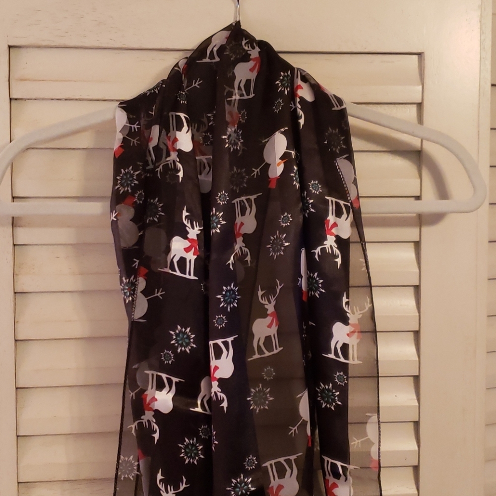 Holiday inspired scarf , 100% polyester, 13W - 60L